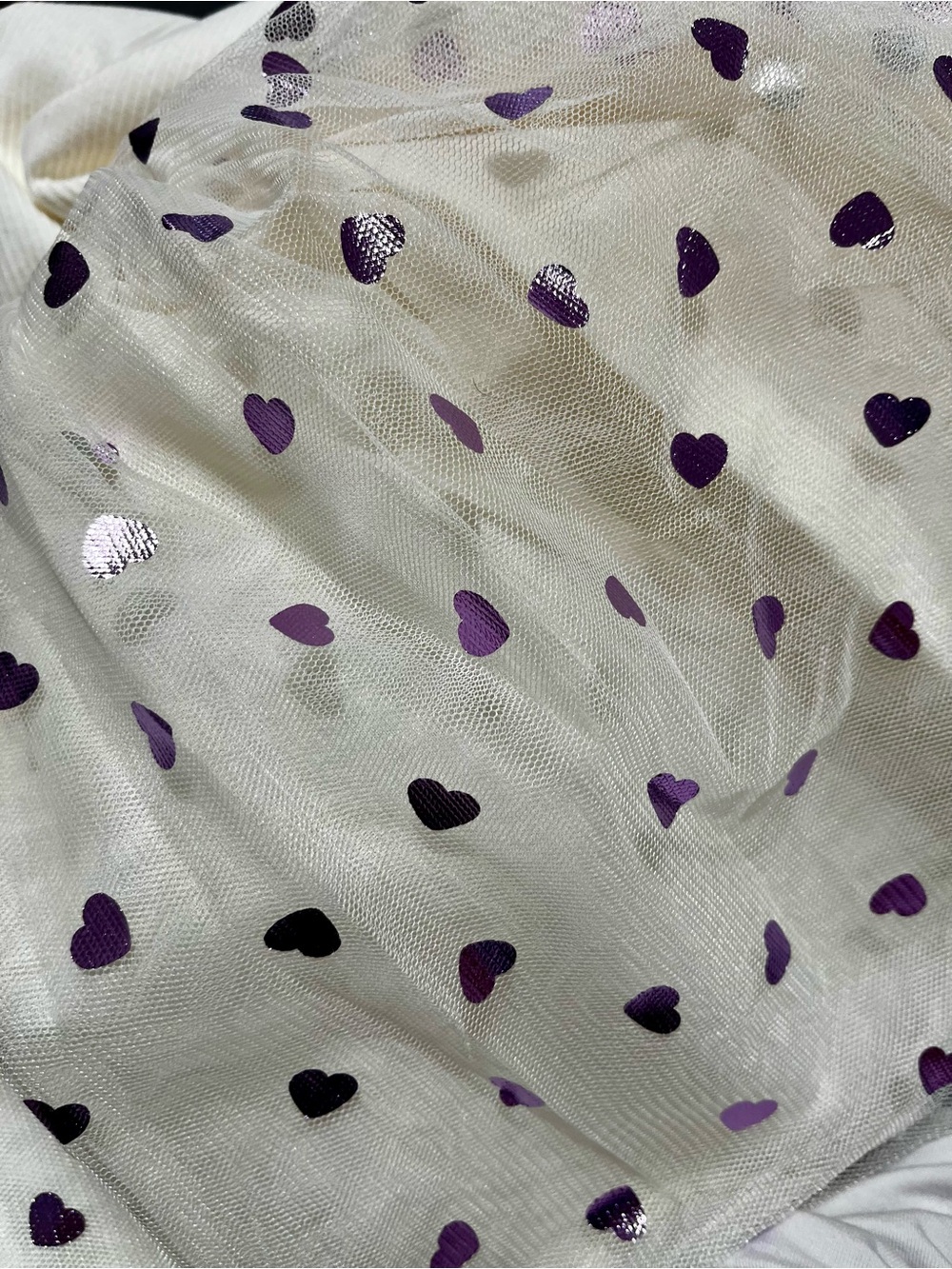 Peppa Pig Tutu Dress Metallic Purple Hearts - Picture 5 of 5